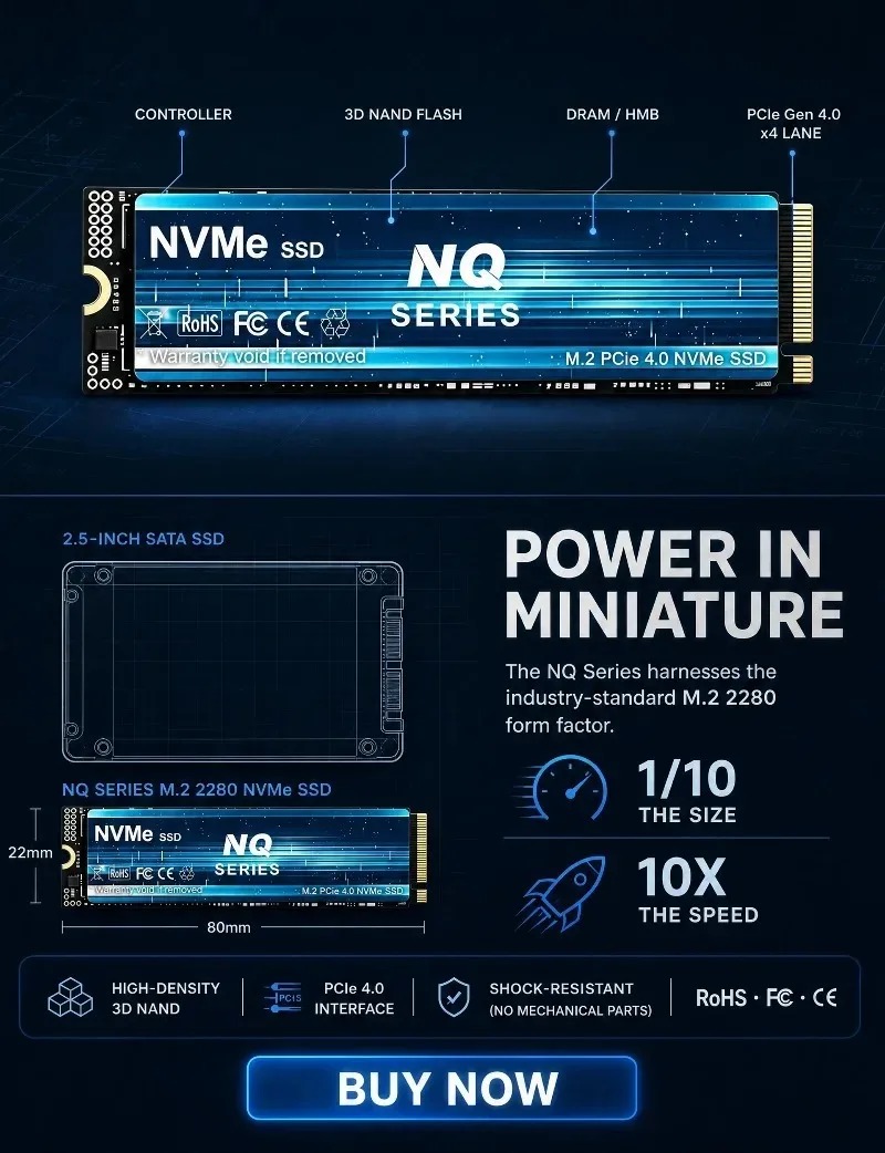 NQ SERIES NVME SSD 2TB/4TB NVM - огляд і ціна M.2 Nvme 4Tb Pcie 4.0 Ssd